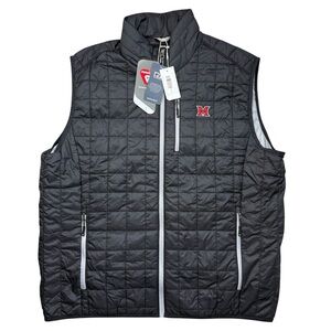 NEW Miami Ohio RedHawks $179 MSRP Men’s Cutter & Buck Black Rainier Down Vest XL